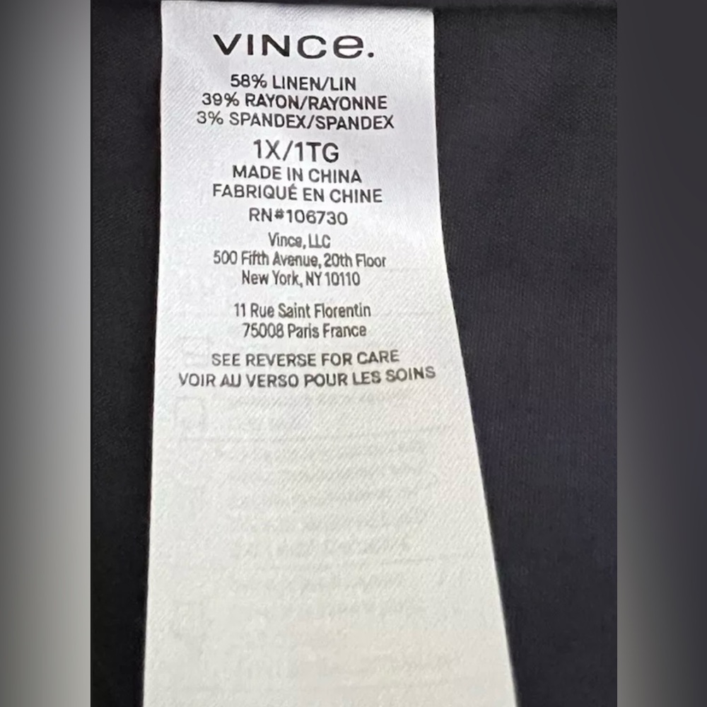New Vince Women's Utility Linen Blend Jacket In Navy Blue Size 1X $495 - Picture 10 of 11